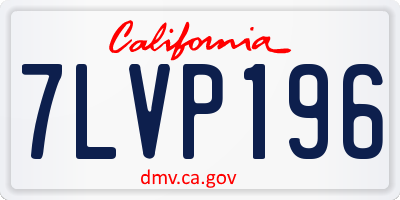 CA license plate 7LVP196