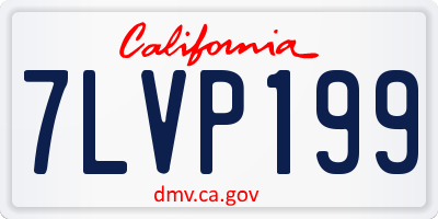 CA license plate 7LVP199