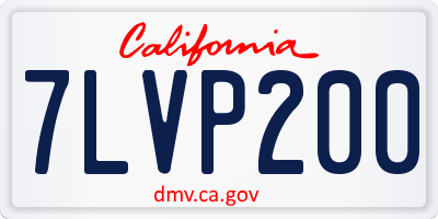 CA license plate 7LVP200
