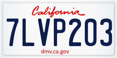 CA license plate 7LVP203