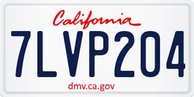 CA license plate 7LVP204