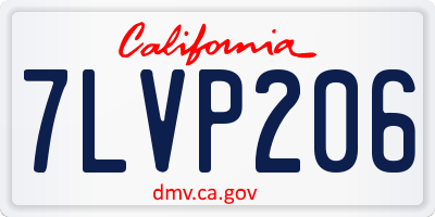 CA license plate 7LVP206