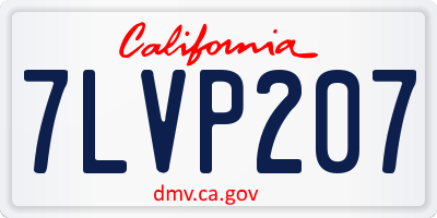 CA license plate 7LVP207