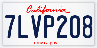 CA license plate 7LVP208