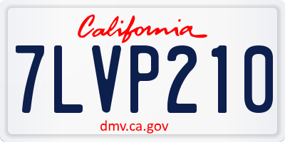 CA license plate 7LVP210