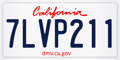 CA license plate 7LVP211