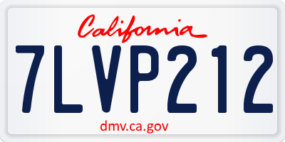 CA license plate 7LVP212