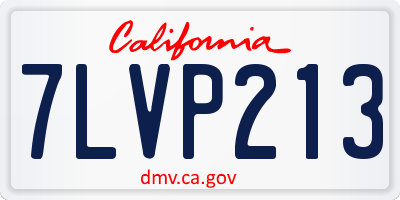 CA license plate 7LVP213