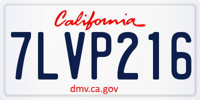 CA license plate 7LVP216