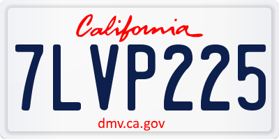CA license plate 7LVP225