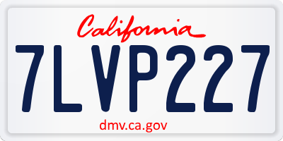 CA license plate 7LVP227