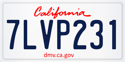 CA license plate 7LVP231