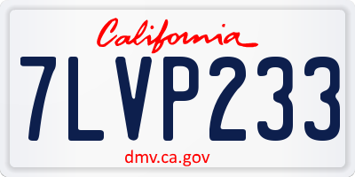 CA license plate 7LVP233