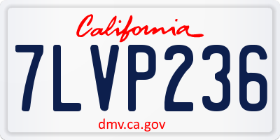 CA license plate 7LVP236