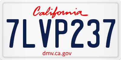 CA license plate 7LVP237