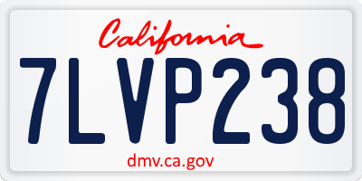 CA license plate 7LVP238