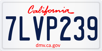CA license plate 7LVP239