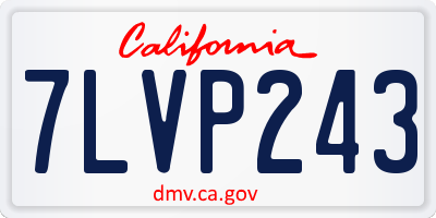 CA license plate 7LVP243