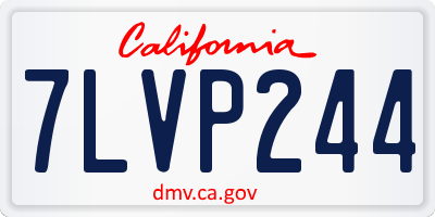 CA license plate 7LVP244