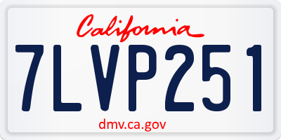 CA license plate 7LVP251