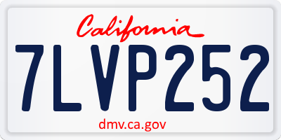 CA license plate 7LVP252