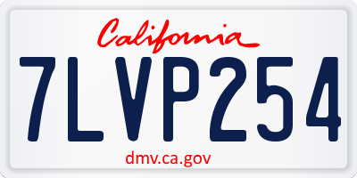 CA license plate 7LVP254