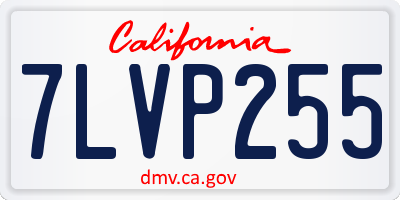CA license plate 7LVP255