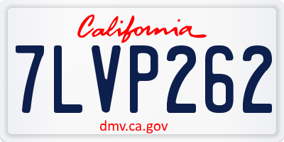 CA license plate 7LVP262