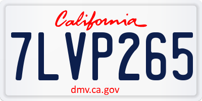 CA license plate 7LVP265
