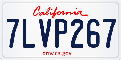 CA license plate 7LVP267