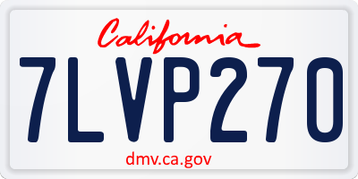 CA license plate 7LVP270