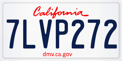 CA license plate 7LVP272