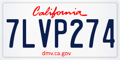 CA license plate 7LVP274