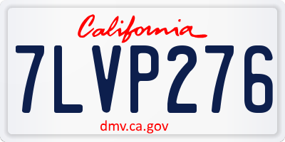 CA license plate 7LVP276