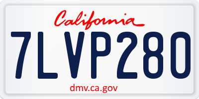 CA license plate 7LVP280