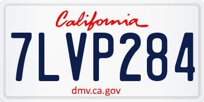 CA license plate 7LVP284