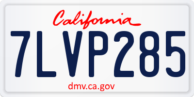 CA license plate 7LVP285