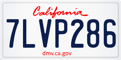 CA license plate 7LVP286
