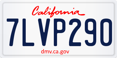 CA license plate 7LVP290