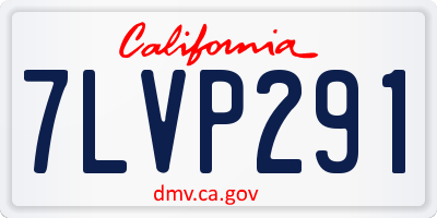 CA license plate 7LVP291