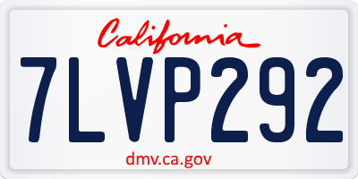 CA license plate 7LVP292