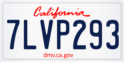CA license plate 7LVP293