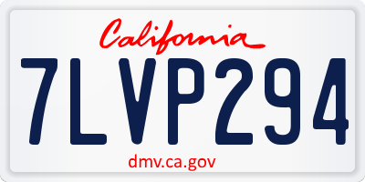 CA license plate 7LVP294