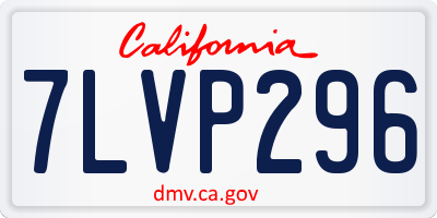CA license plate 7LVP296