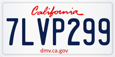 CA license plate 7LVP299
