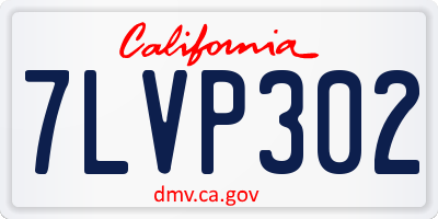 CA license plate 7LVP302