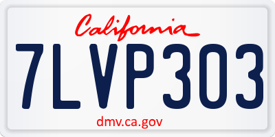 CA license plate 7LVP303
