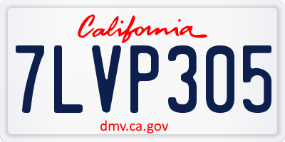 CA license plate 7LVP305