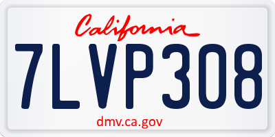 CA license plate 7LVP308