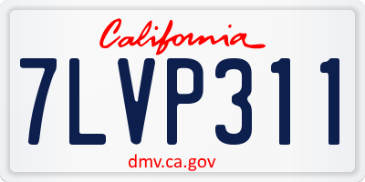 CA license plate 7LVP311